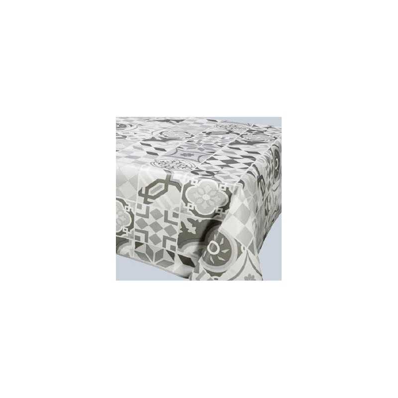 Nappe toile cirée supérieure Jacquard gris - 155x155cm, carrée